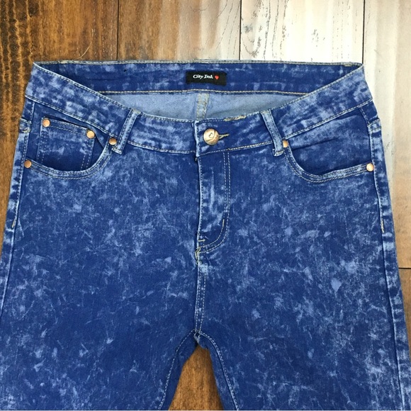 CITY INK Women’s Jeans Straight Leg Stonewashed Blue Denim Size 15 Juniors - Picture 2 of 12